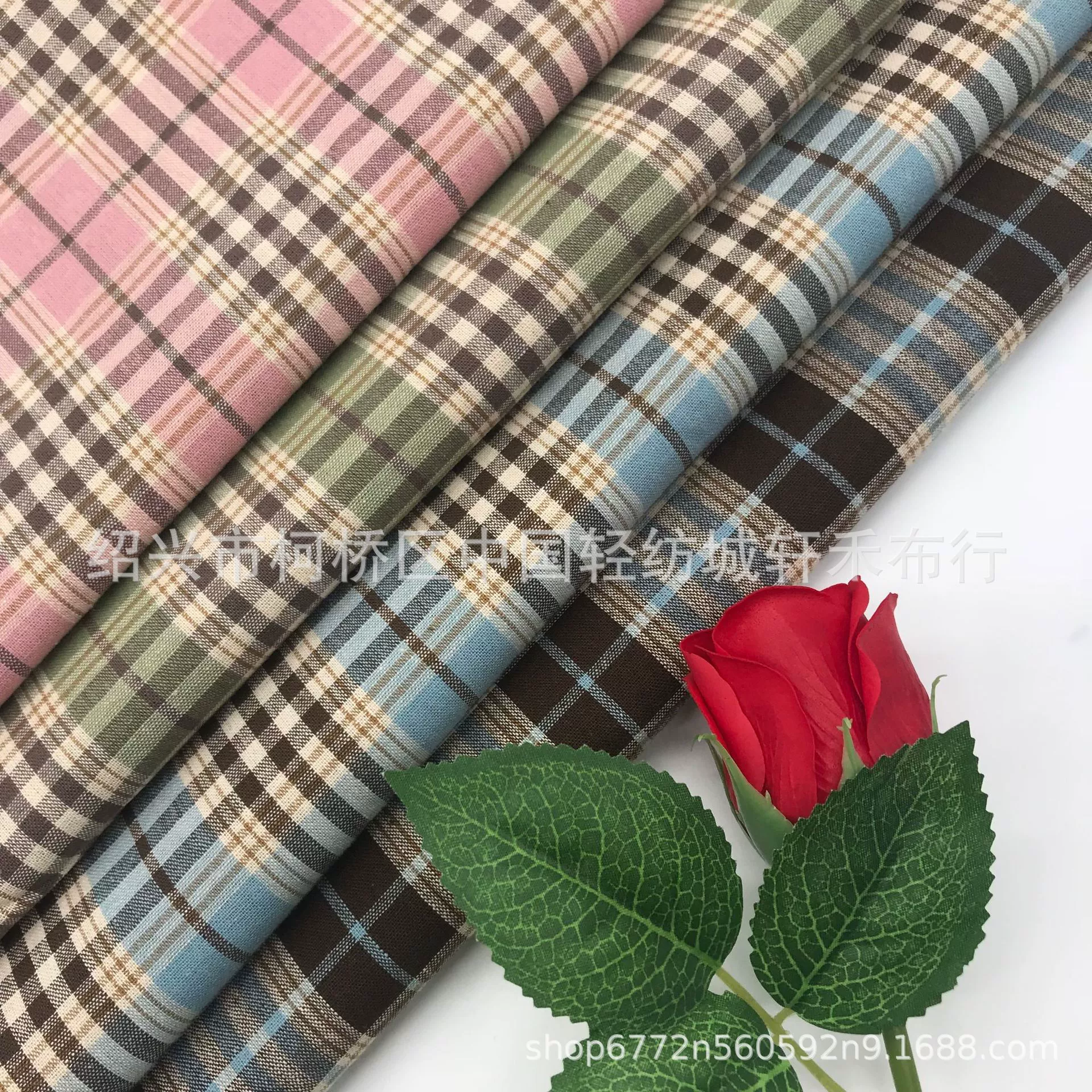 Осенняя новая хлопковая однотонная окрашенная в пряжу клетчатая ткань, японский и корейский детский чонсам, рубашка, платье, шляпа, материал