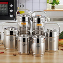 Stainless steel insulated lunch box, double-layer vacuum pot, large-capacity vegetable soup compartment rice bucket, student portable lunch box