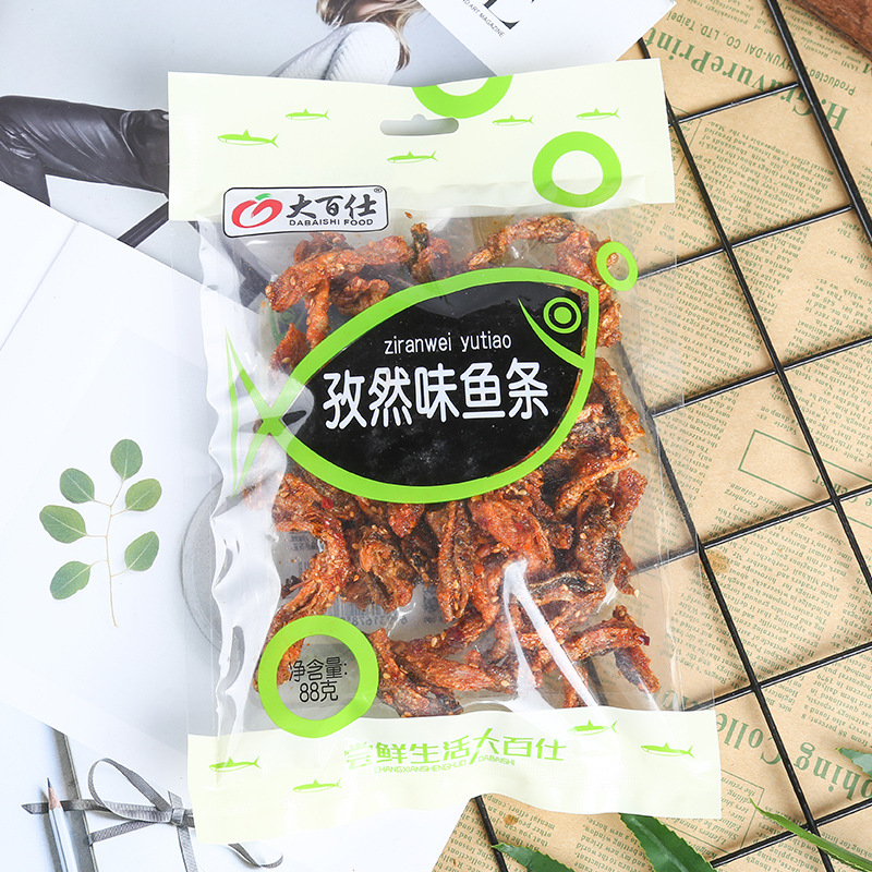 Da Baishi Fish Strips: Specialty Seafood Instant Snacks, Trendy Online Dry Goods—Hand-Torn Fish Snacks in Multiple Flavors