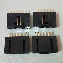 杜邦2.54 6P 带卡勾 黑色镀金直针座 MX 2.54 CD-ROM 180度 WAFER