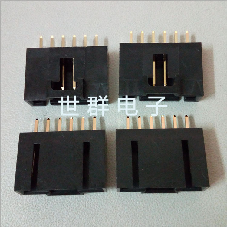 杜邦2.54 6P 带卡勾 黑色镀金直针座 MX 2.54 CD-ROM 180度 WAFER