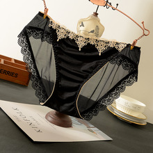 雕婵厂家直批牛奶丝圆光布蕾丝网纱性感内裤女士内裤情调1655