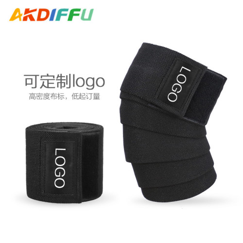 Manufacturer wholesale nylon colorful four-stripe bandage wrapped sports knee pads weightlifting deadlift pull-ups knee pads