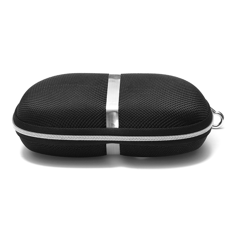 Nueva caja de gafas caja de cremallera de moda tira blanca con gancho de aluminio gafas de sol caso aplicable