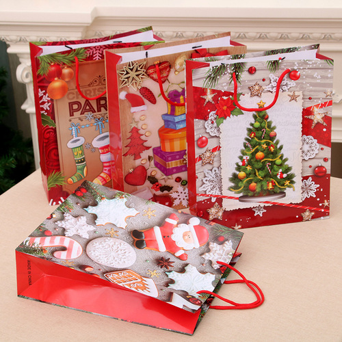 Christmas gift bag gift bag Christmas handbag kraft paper bag Christmas packaging bag Christmas clothes bag