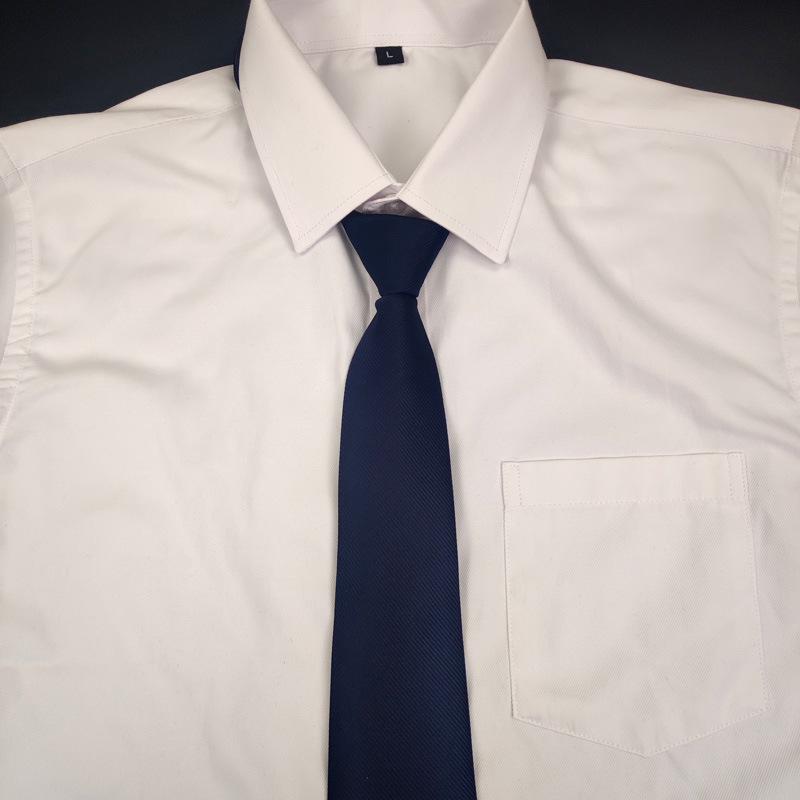 Fábrica directa negro y rojo poliéster seda nudo-libre sarga hombres corbata 8cm perezoso color sólido cremallera corbata al por mayor