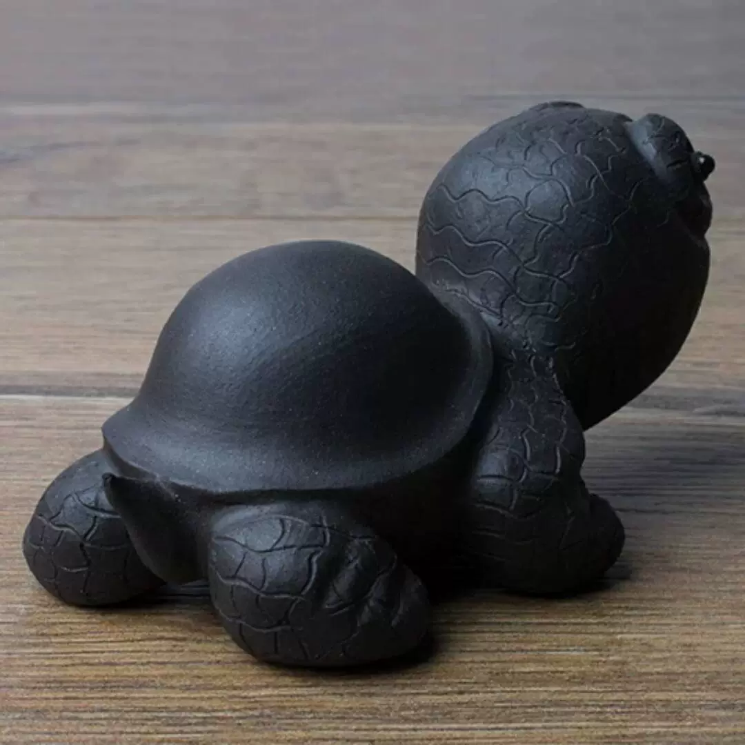 Mini Tea Pet (Zisha) Little Turtle — Handcrafted Yixing Clay Ornament, 0.15 kg