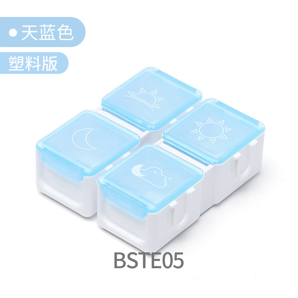 Caja de medicamentos de subpaquete de subcuadrícula portátil, recordatorio de sincronización inteligente, caja de medicamentos electrónicos, caja de almacenamiento de píldoras de tabletas de medicamentos