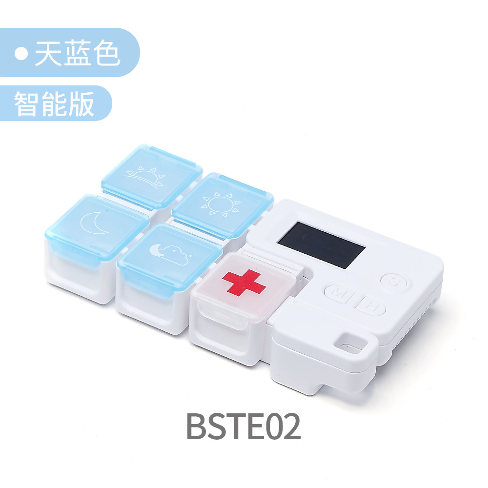 Caja de medicamentos de subpaquete de subcuadrícula portátil, recordatorio de sincronización inteligente, caja de medicamentos electrónicos, caja de almacenamiento de píldoras de tabletas de medicamentos