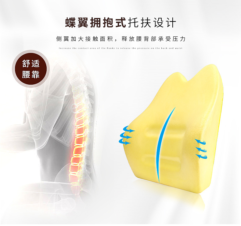 Coche soporte lumbar reposacabezas traje de espuma de memoria cojín de la cintura cojín Oficina respaldo cintura almohada cintura soporte Coche