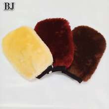 源头厂家三色长毛绒珊瑚绒擦车手套超细纤维清洁洗车手套批发