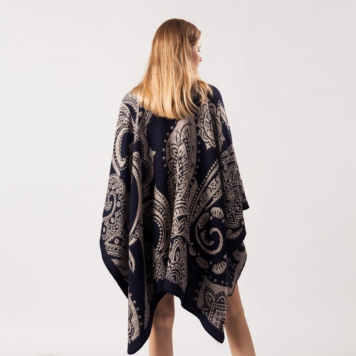 European and American fashion autumn and winter hot selling large cashew imitation cashmere women's scarf versatile thickened warm shawl cloak