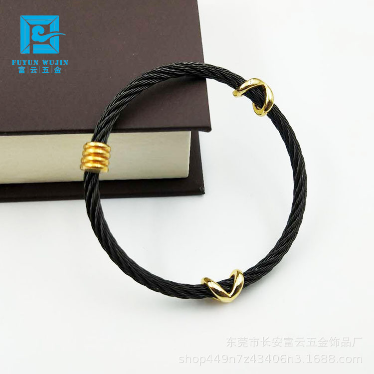 Cross-Border Hot-Selling Stainless Steel Wire Bracelets, Simple and Personalized Wire Bracelets, DIY Customizable Logo Bracelets Wholesale