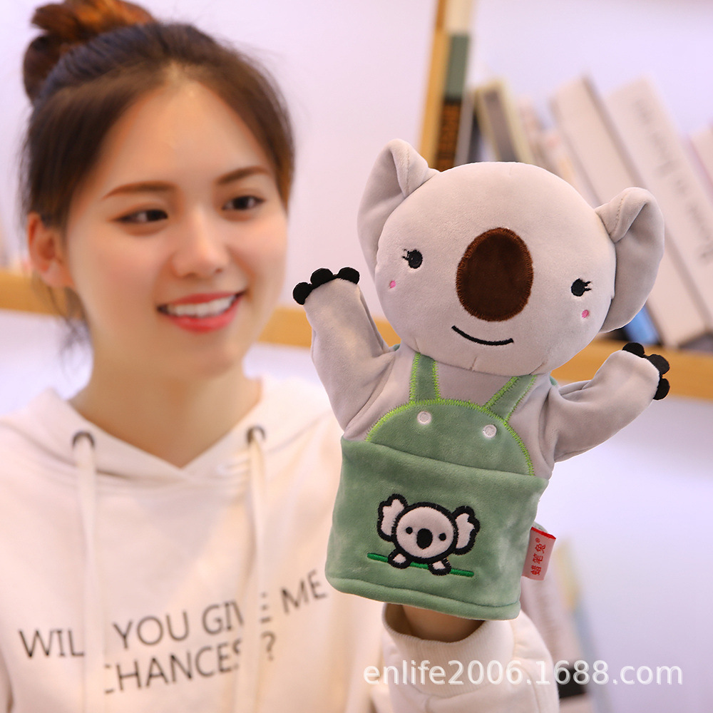 Conjunto de juguete de marioneta transfronteriza mano guantes de animales muñeca de conejo muñeca calmante muñeca de juguete muñeca mordedura marioneta