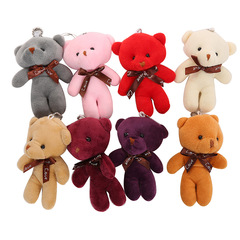 New Korean Collar Bear Plush Bag Decorations, Bear Keychain, Plush Toy