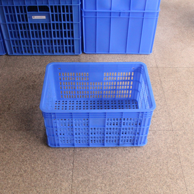 饶平澄海 塑料筐蓝色加厚周转箩 物流运输框工业用货物成品收纳箱