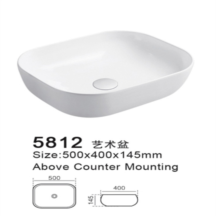 Nordic Mesa cuenca cuadrado lavado de manos de cerámica Cuenca del arte borde negro creativo baño cuenca pequeño tamaño balcón lavabo