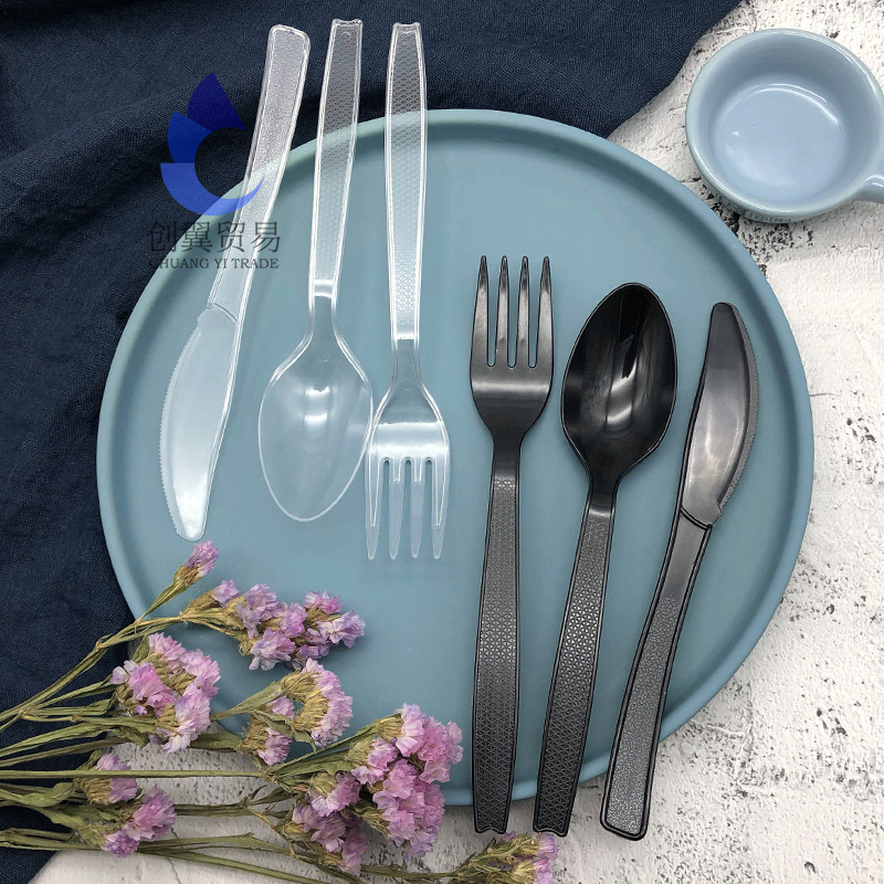 厂家批发一次性刀叉勺塑料外卖西餐餐具塑料餐具套装刀叉勺三件套