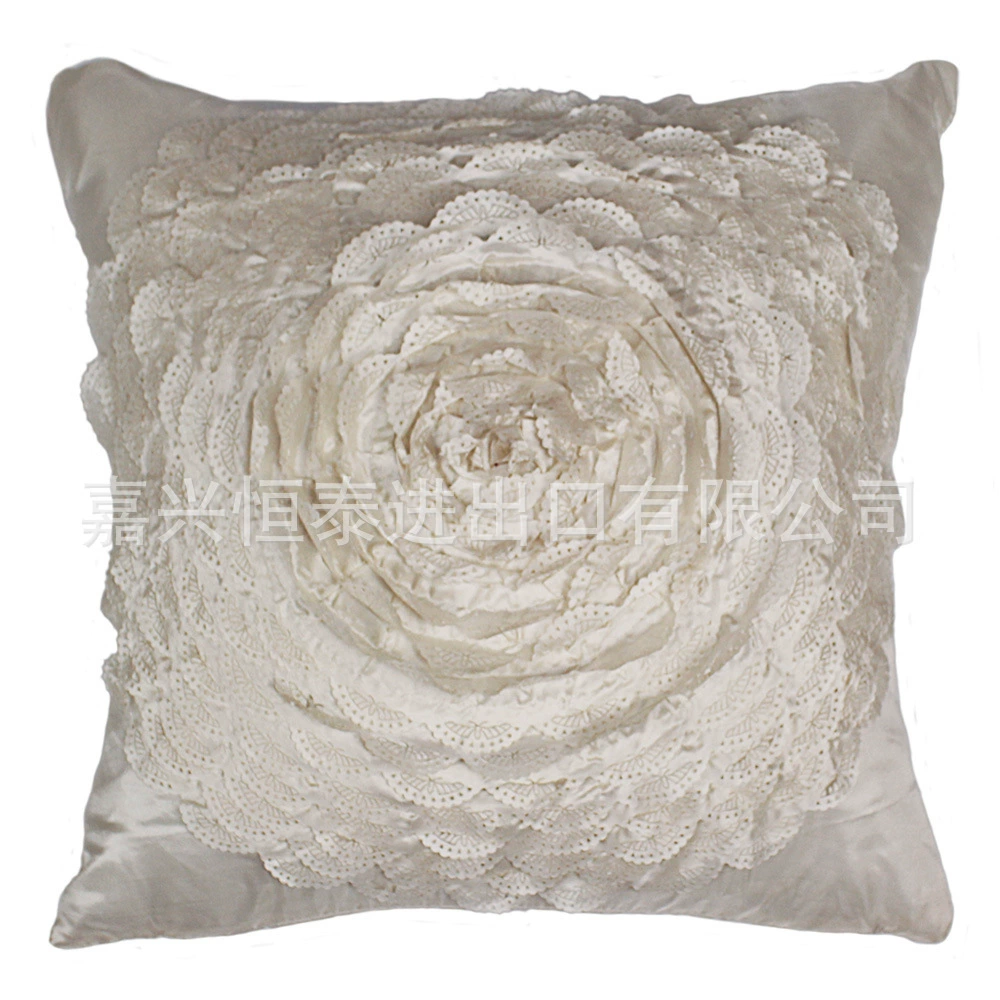 Big Rose Embroidery Pillow Set Wedding Products Festive Pillow Case Furnishing Soft Decoration Sofa Cushion PCTEC-C