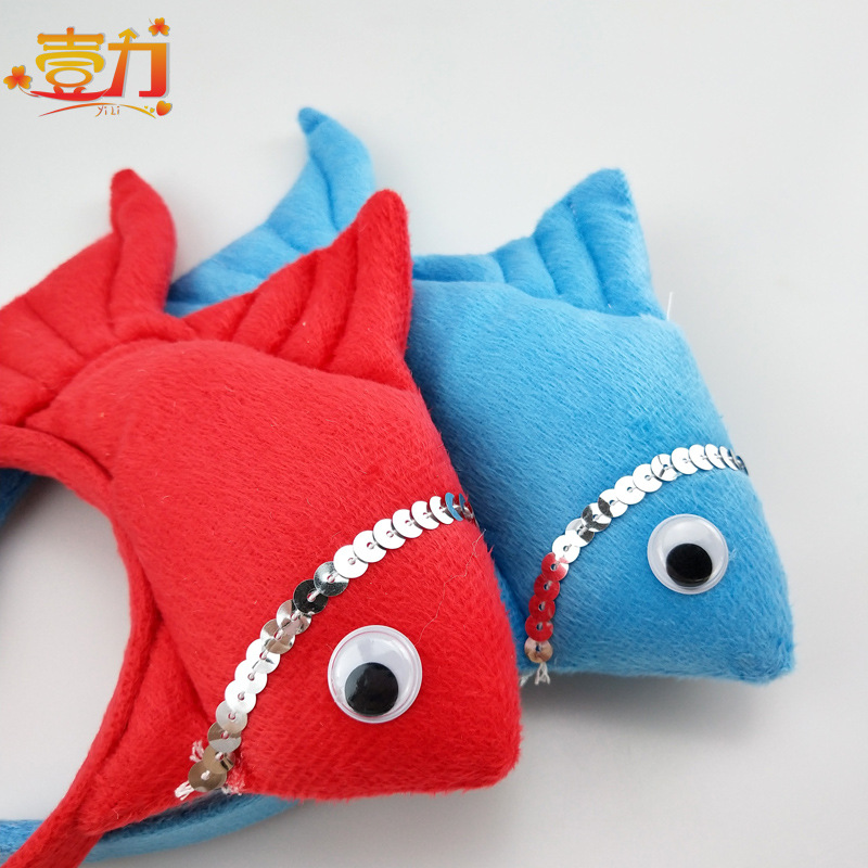 Wansheng rendimiento de la etapa tocado suministros de juego de Navidad peces animales diadema Vida Marina Goldfish diadema