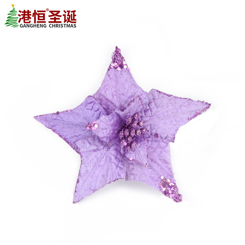 Nueva Rosa lentejuelas Flor de Navidad árbol de Navidad decoración de la boda franela flor falsa Navidad flor artificial suministros de Navidad