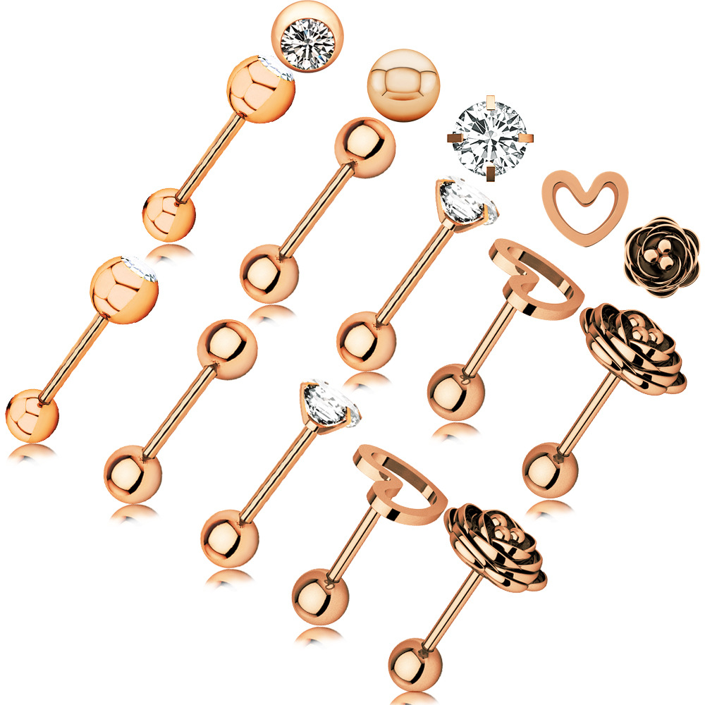 Comercio electrónico transfronterizo nuevo ZIRCON oreja hueso pendientes punción joyería al por mayor en línea