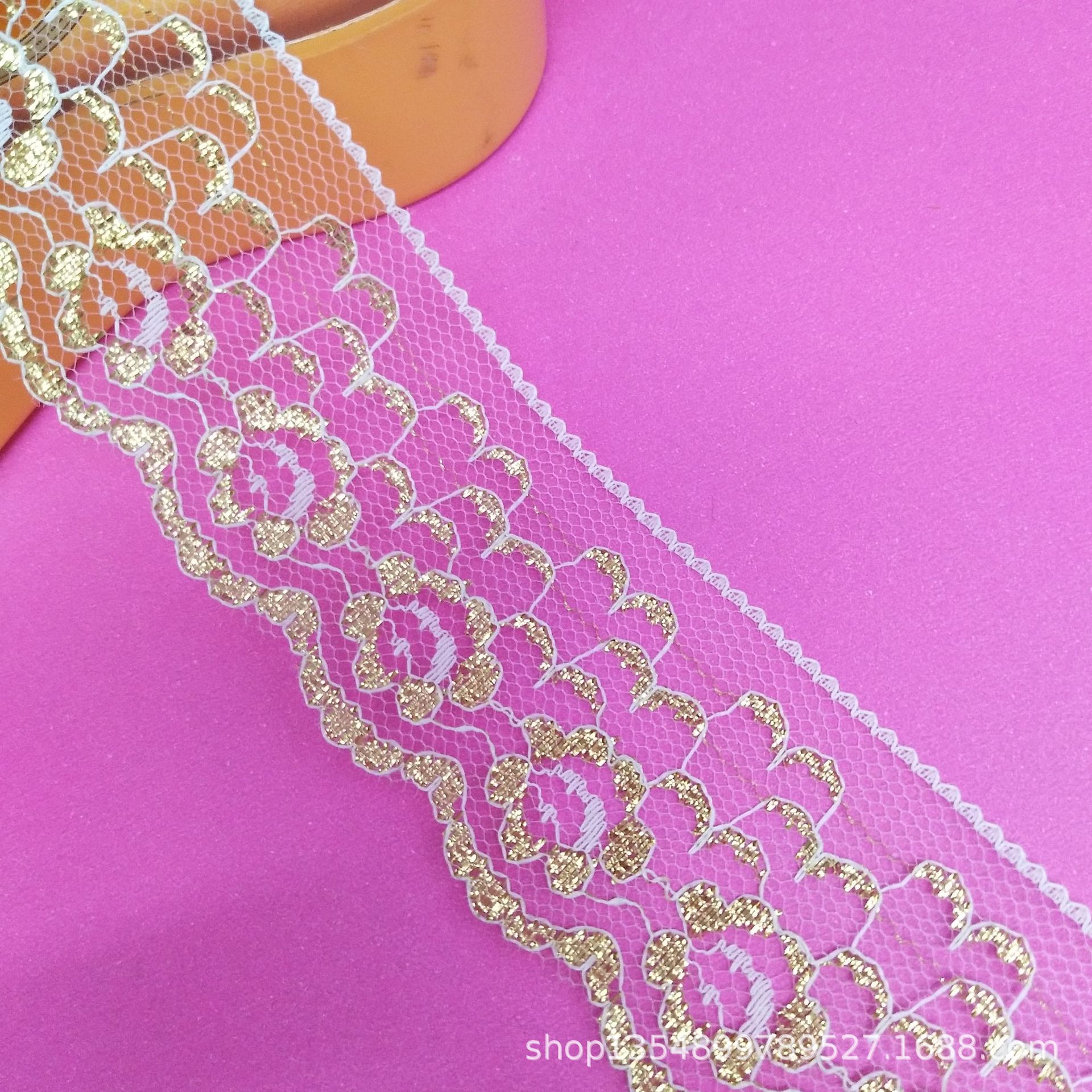 工厂现货4.5cm金线无弹花边各种服装玩具娃娃装饰花边辅料