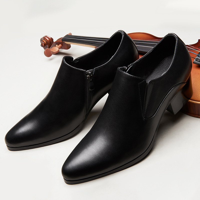 Factory Direct New Men's High Heel Pointed Leather Shoes Top Layer Cowhide Trend Increased Men's Shoes Guangzhou Real Leather Shoes Factory Direct New Men's High Heel Pointed Leather Shoes Top Layer Cowhide Trend Increased Men's Shoes Guangzhou Real Leather Shoes