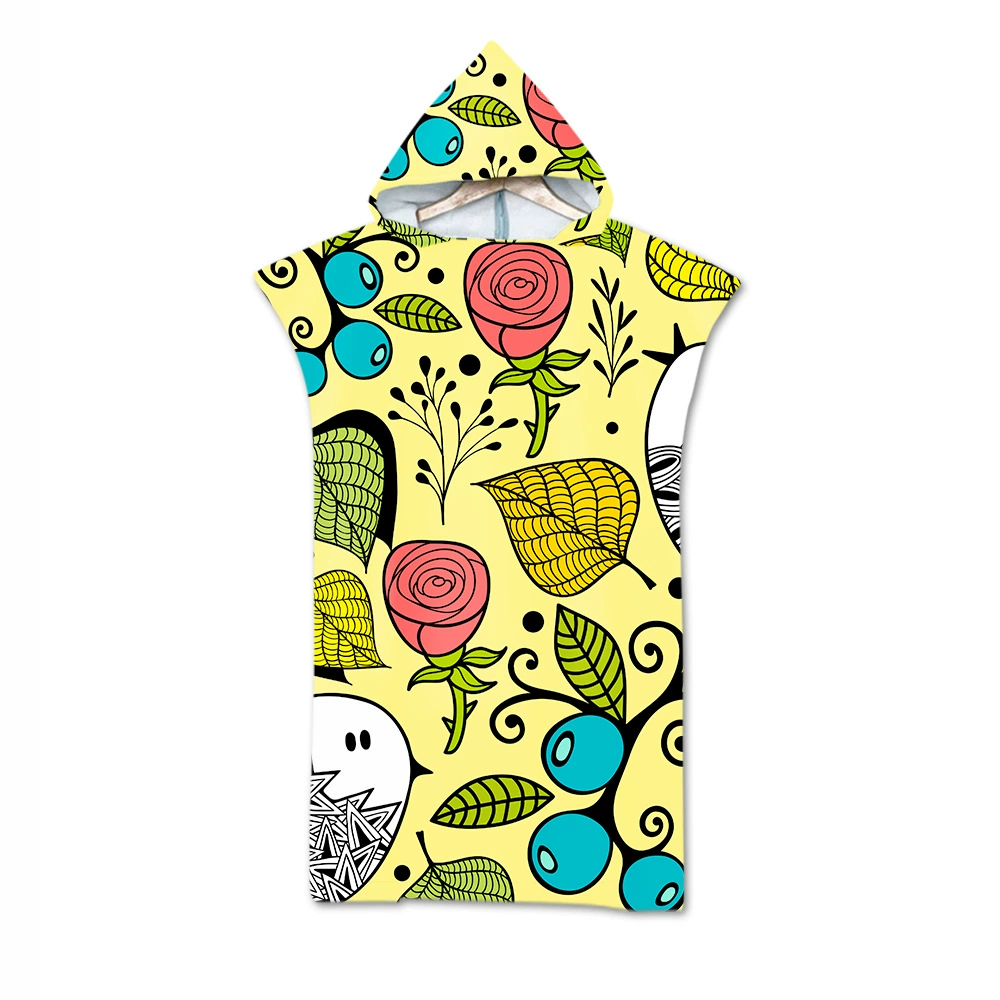 Beach Hooded Changing Robe, Superfine Microfiber 220 GSM, 75×110 cm, Windproof