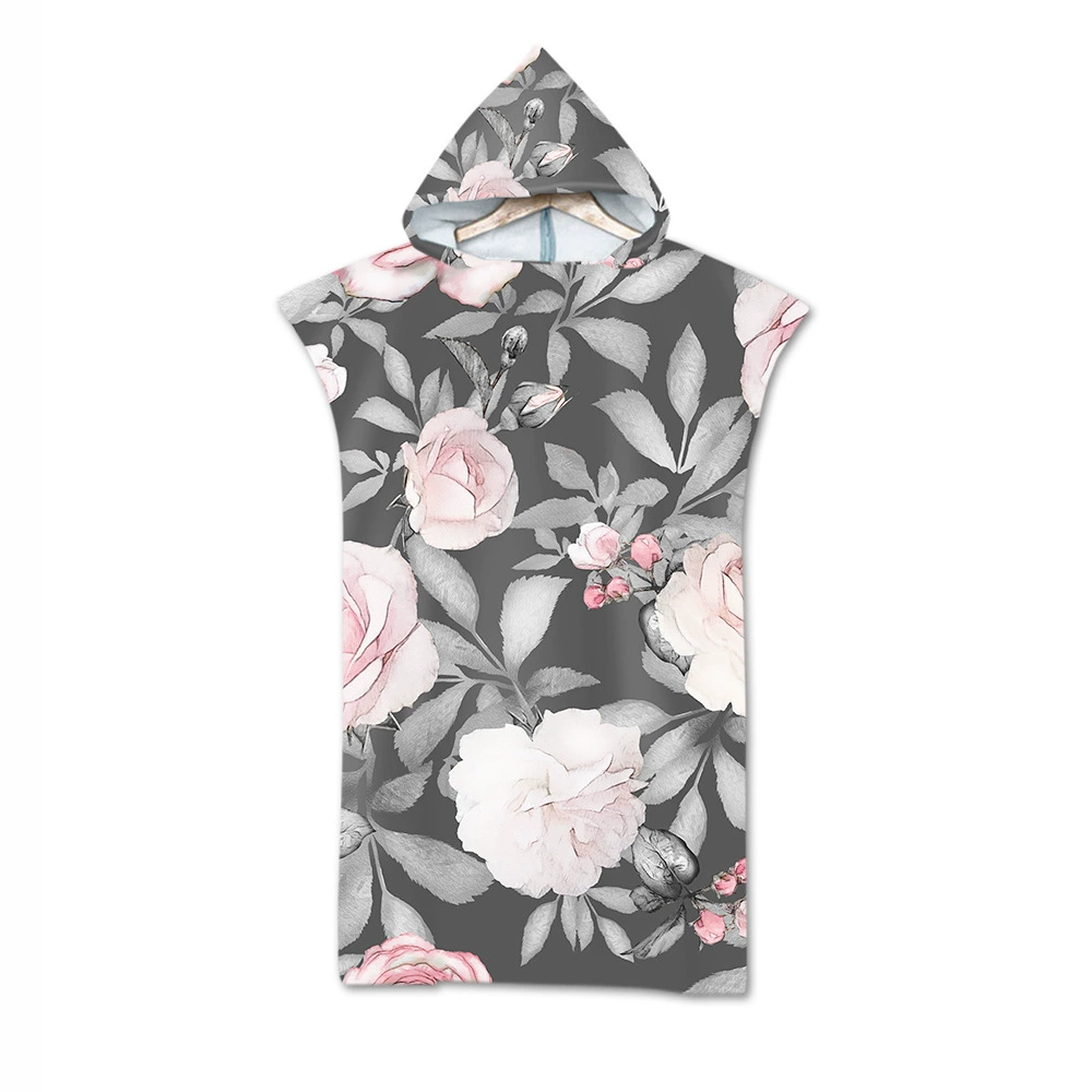 Beach Hooded Changing Robe, Superfine Microfiber 220 GSM, 75×110 cm, Windproof