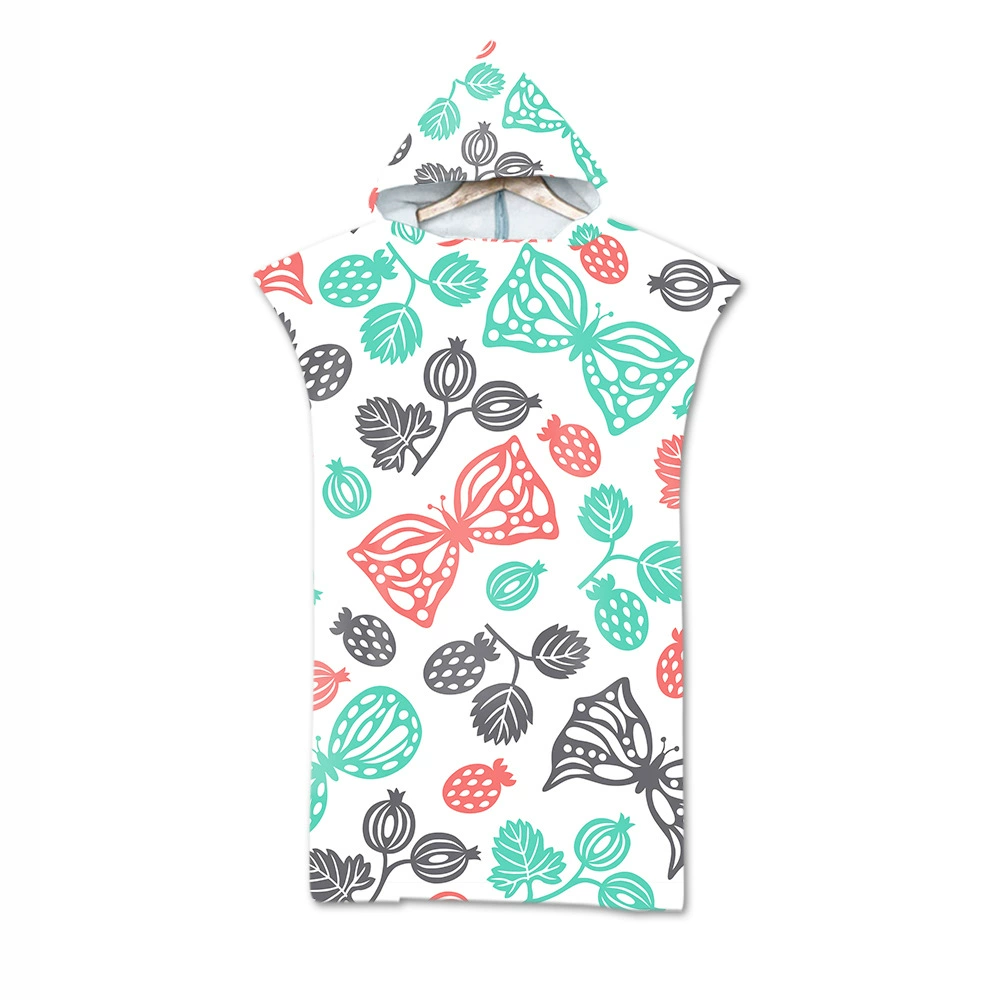 Beach Hooded Changing Robe, Superfine Microfiber 220 GSM, 75×110 cm, Windproof