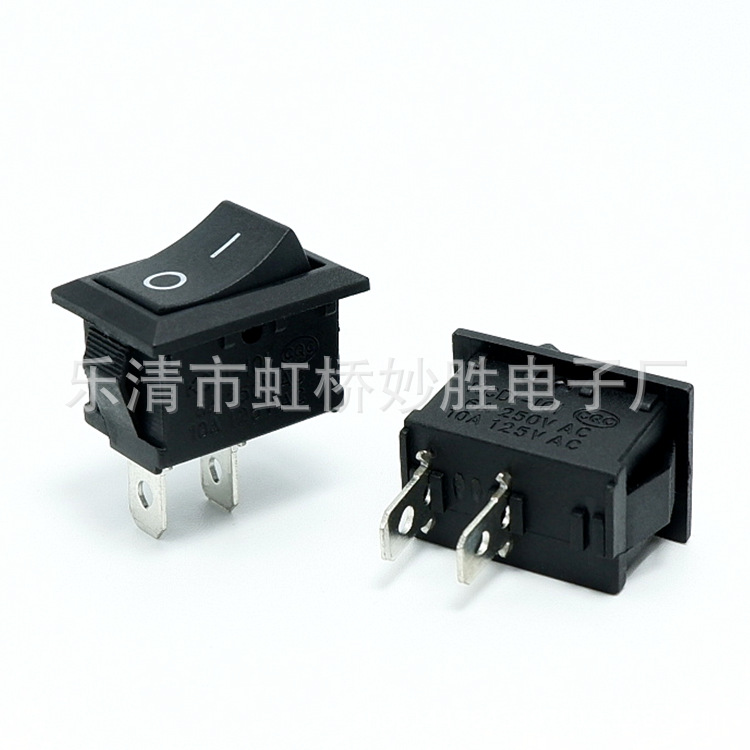 KCD1-101船型开关2脚2档斜面15*21全黑铁脚电源船型翘板电源开关