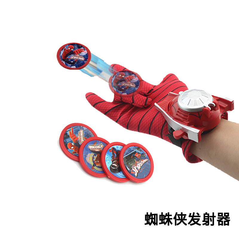 Spider-Man capa brillante máscara de Halloween niños dibujos animados juguete anime lanzador guantes reloj traje