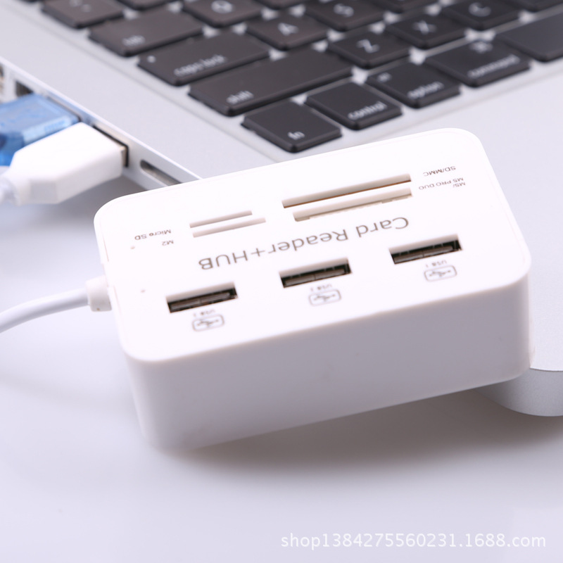 Divisor USB 2.0hub de uno a siete multifunción de alta velocidad lector de tarjetas distribuidor Hub lector de tarjetas todo en uno