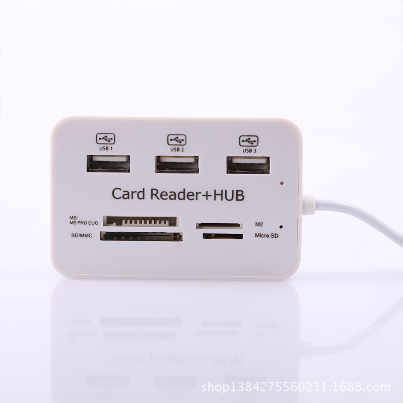 Divisor USB 2.0hub de uno a siete multifunción de alta velocidad lector de tarjetas distribuidor Hub lector de tarjetas todo en uno