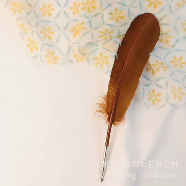 Vintage Dip Pen Natural Feather Pen Burgundy Turkey Feather Dip Pen in Stock 6 Colors to Choose from