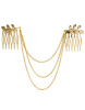 Long metal chain, hair accessory with tassels, wholesale, European style