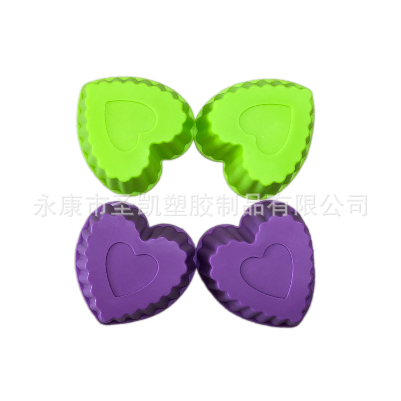 心形马芬杯硅胶蛋糕模具微波炉烤箱用DIY烘焙烤盘厂家直销批发