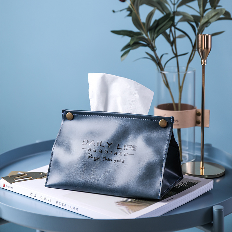 Porta Pañuelos de Cuero para Sala de Estar o Comedor