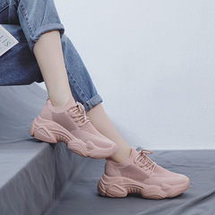 Korean style breathable mesh dad shoes for women summer 2022 new versatile thick-soled red sneakers size 41-43