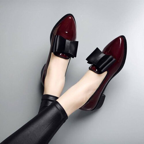 Ladies Fashion Single Strap Sandals  Summer New Bowknot Pointed Toe PU Bowknot Open Toe Low Heel Slip-On Solid Color