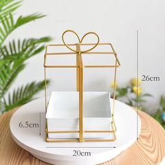 Floral Basket Iron Wire Cake Shaped Flower Box Metal Wire Flower Stand Flower Vase Zinc Plated