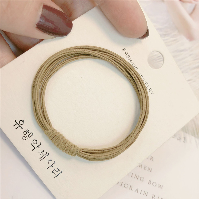 Geometría japonesa y coreana de alta elasticidad de tres capas base de cuerda de cabeza de nudo base banda de goma anillo para el cabello universal cuerda para el cabello adornamiento para mujeres