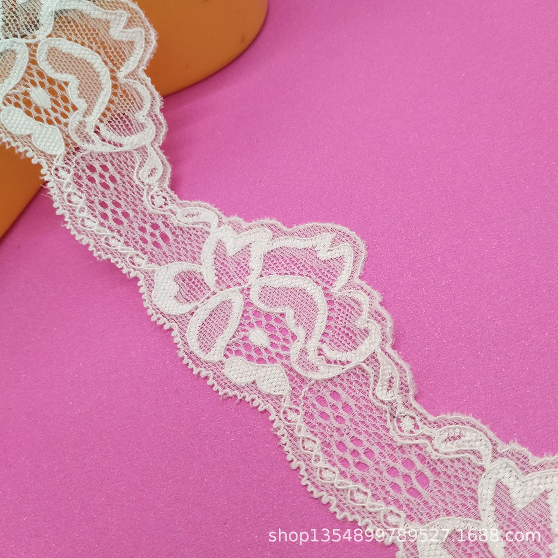 现货批发大波浪4.5cm电脑版弹力小蕾丝花边 弹力花边 立体花边