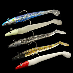 11cm 22g Lead-Head Soft Lure, 5-Color Sinking Lead Head Bait with Imitation Fish Scales—Soft Lure for Night Fishing