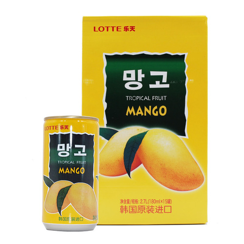 Lotte Mango Juice Beverage 180ml Fruit Mango Juice Beverage for Weddings and Family Gatherings