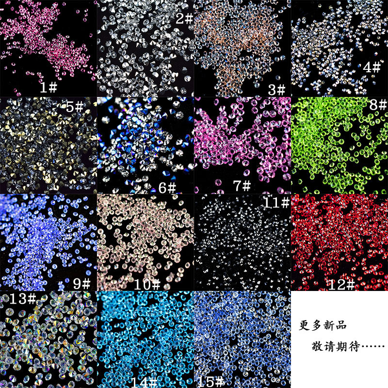 Tiktok red micro diamante clavo flash pequeño diamante roto cristal arena circón mezclado Super Flash Nueva York tormenta uñas joyería