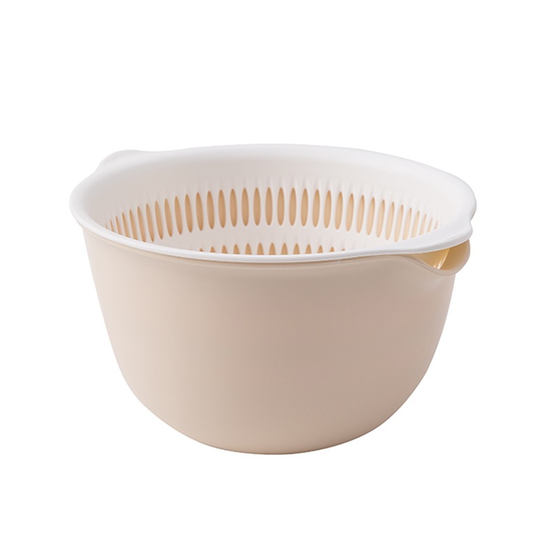 Cocina creativa canasta de drenaje de doble capa de plástico multifuncional ronda cesta de lavado de verduras cesta de filtro de agua para el hogar de frutas