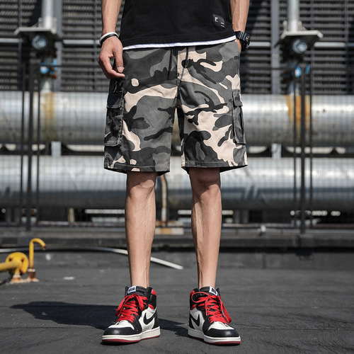 Outdoor Large Size Camouflage Trendy Men's Youth Loose Casual Five-Finger Shorts Cotton Work Pants