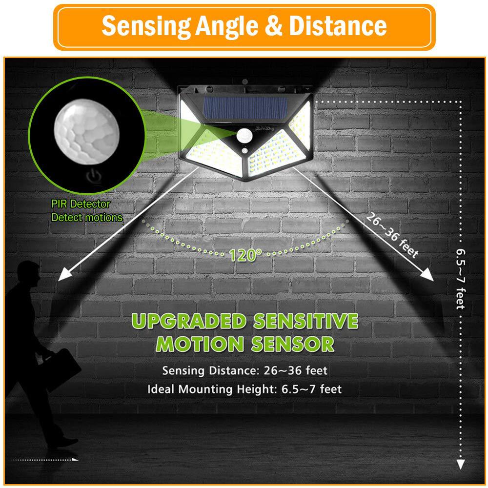 Wilder 114LED solar wall lamp courtyard four-sided luminous solar lamp human induction waterproof outdoor lamp